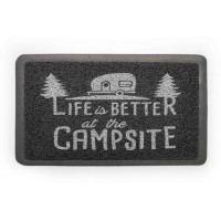 Tapis d'entrée "Life Is Better At The Campsite" Gris/Blanc