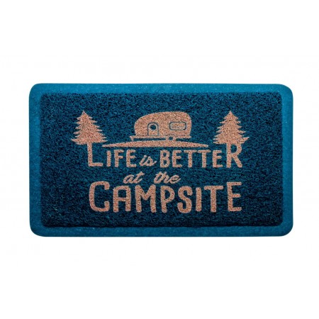 Tapis d'entrée "Life Is Better At The Campsite" Bleu/Orange